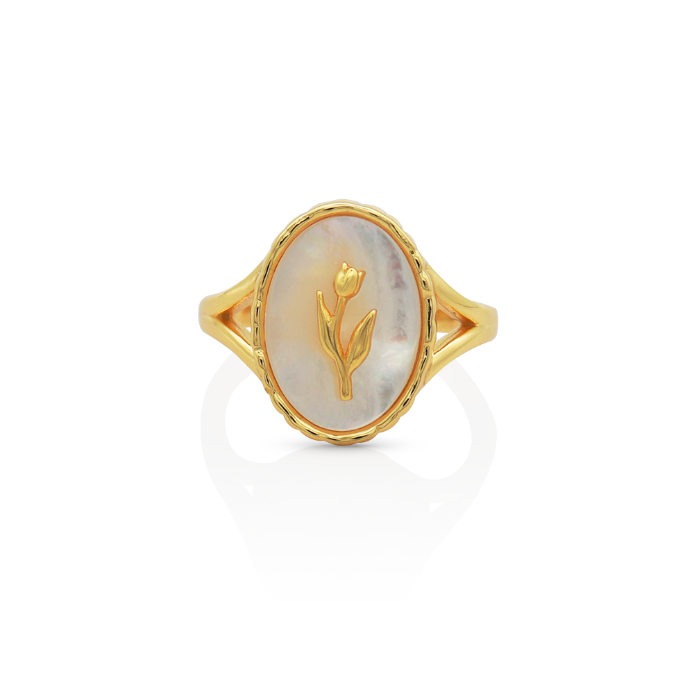 Oval Shell Tulip Rings