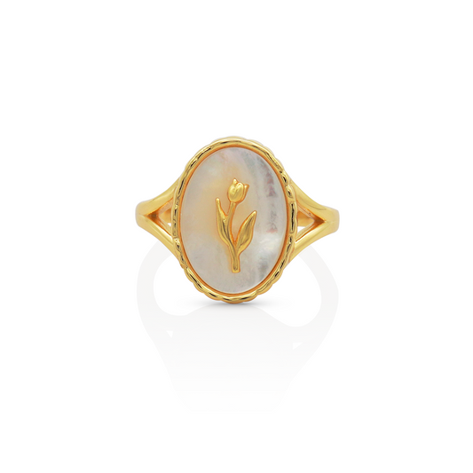 Oval Shell Tulip Rings