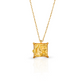 Square Bumpy Texture Pendant Chain Necklace