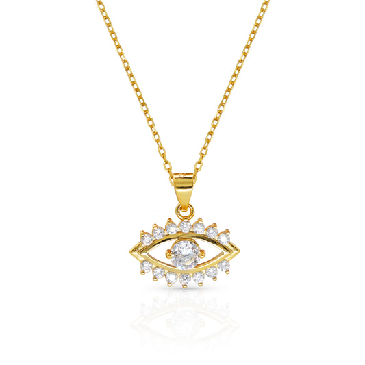 Eye Cubic Zirconia Pendant Necklace