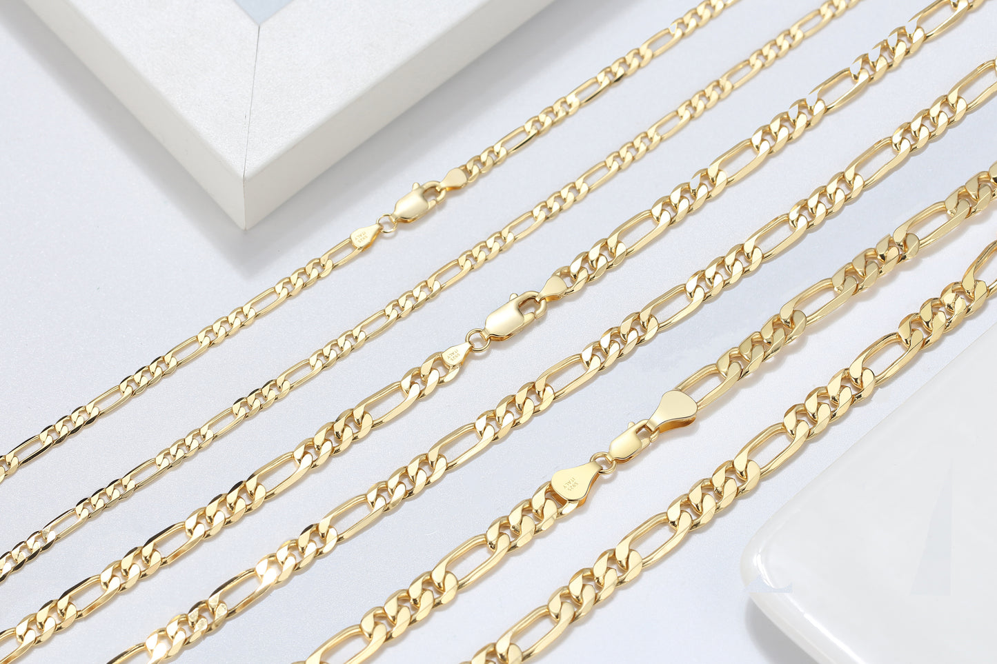 Men Thick Diamond-Cut Figaro Chain