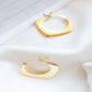 Triangle 18K Gold Plated 925 Sterling Silver Hoop Earrings