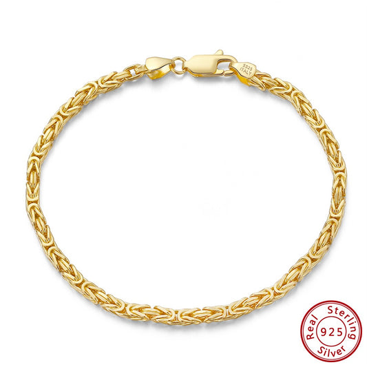 Flat Byzantine Link Chain Bracelet