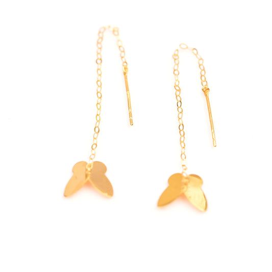 Minimalist Butterfly Threaded  Drop Earrings