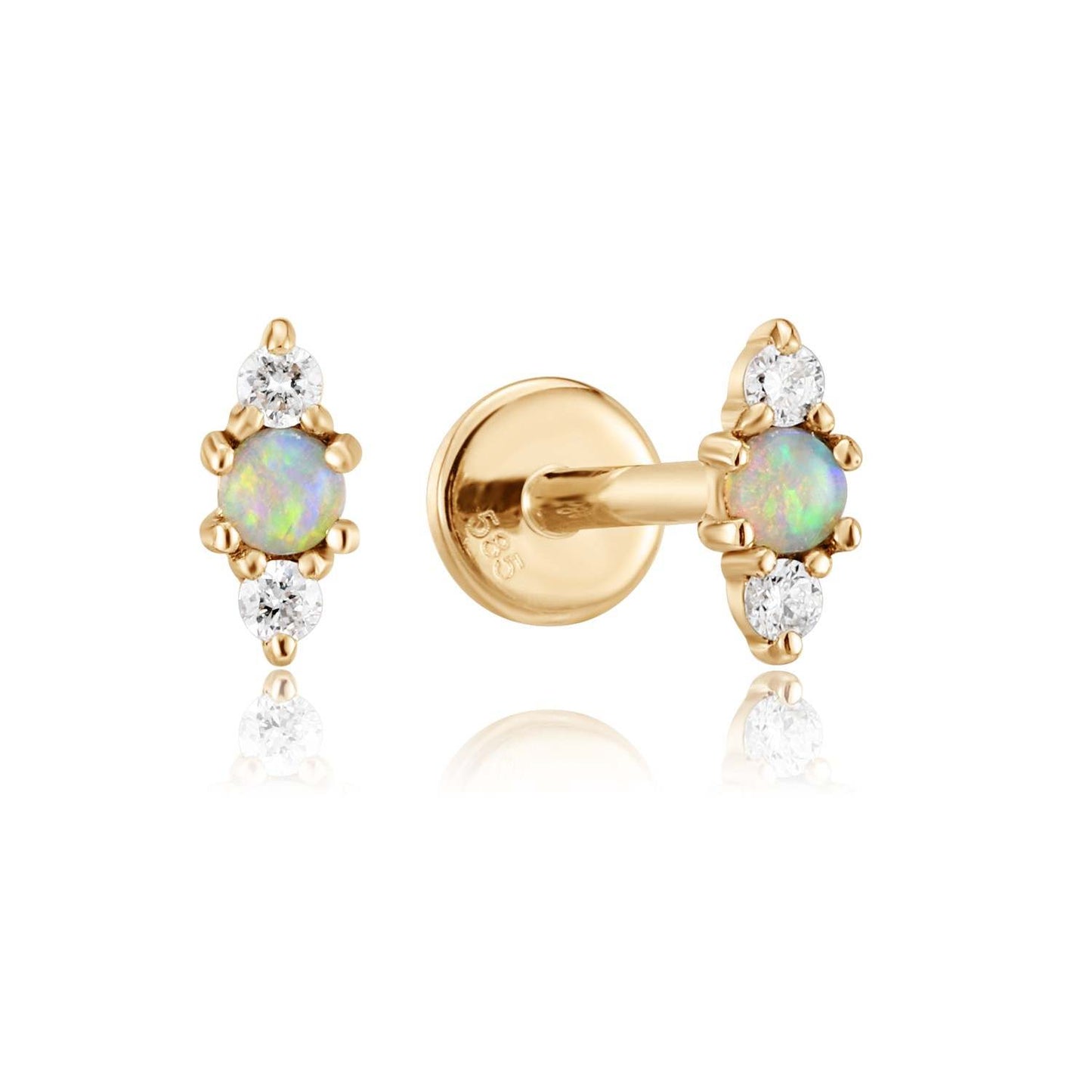 Diamond Moonstone Earring