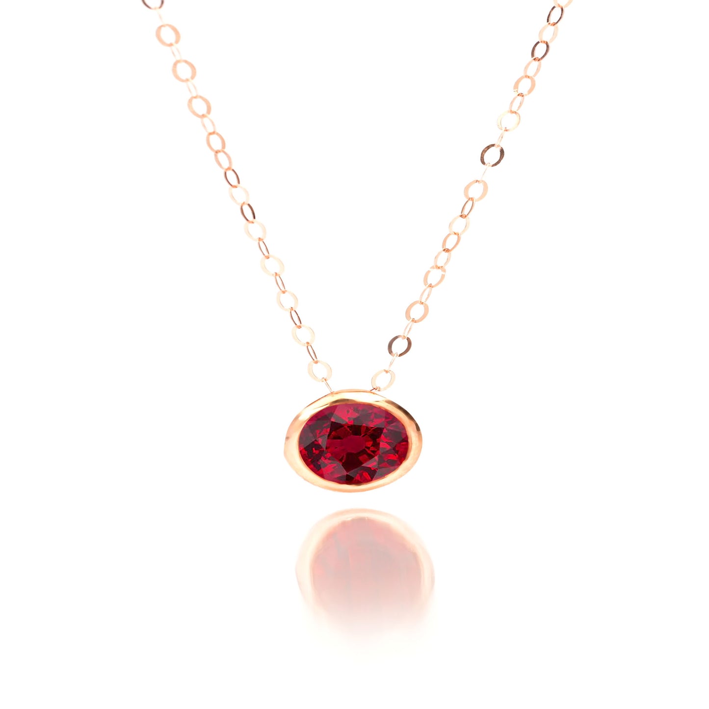 Ruby Round Necklace & Pendant In Semi Precious Ruby.