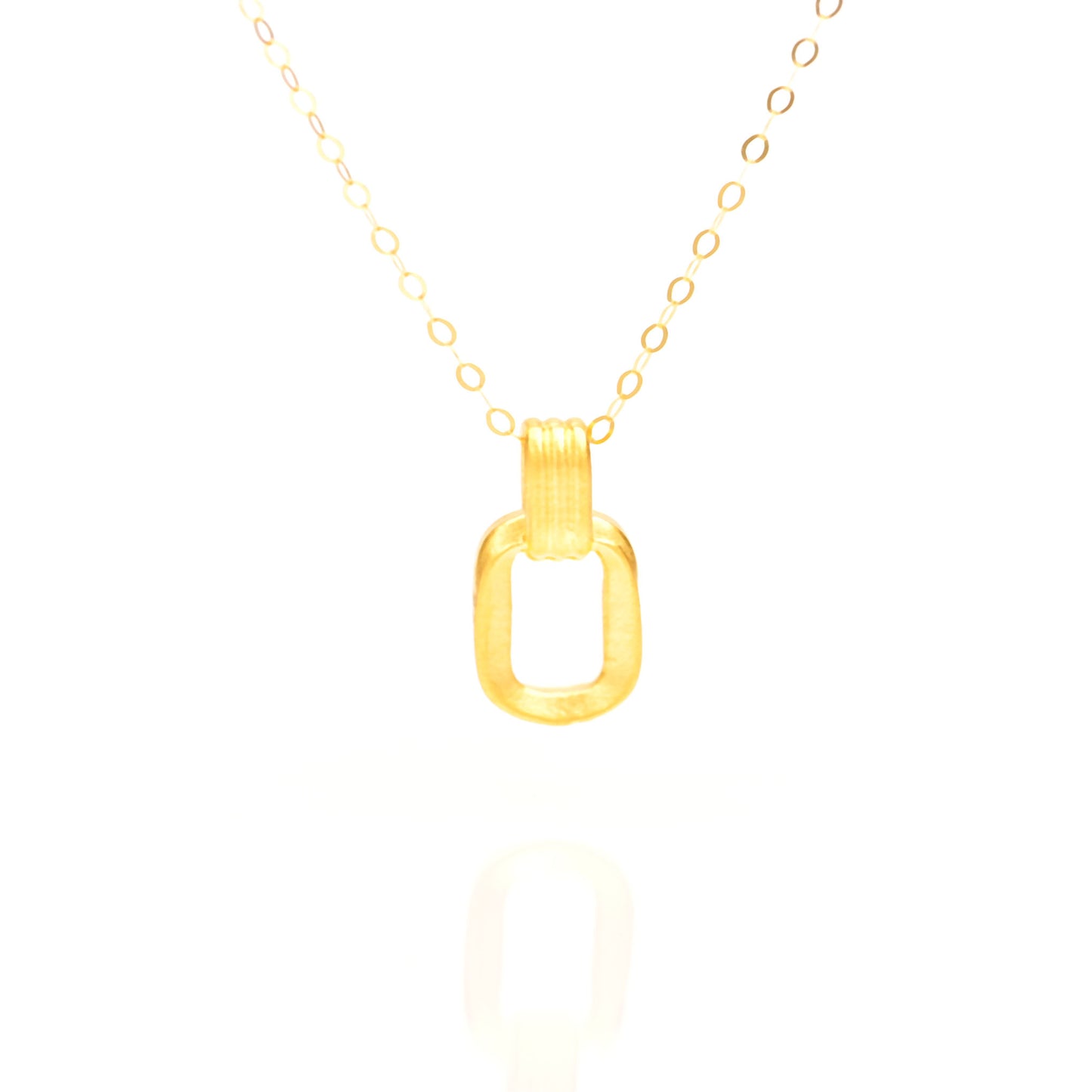 Geometric Pendant 24K Pure Gold Clavicle Chain Pendant