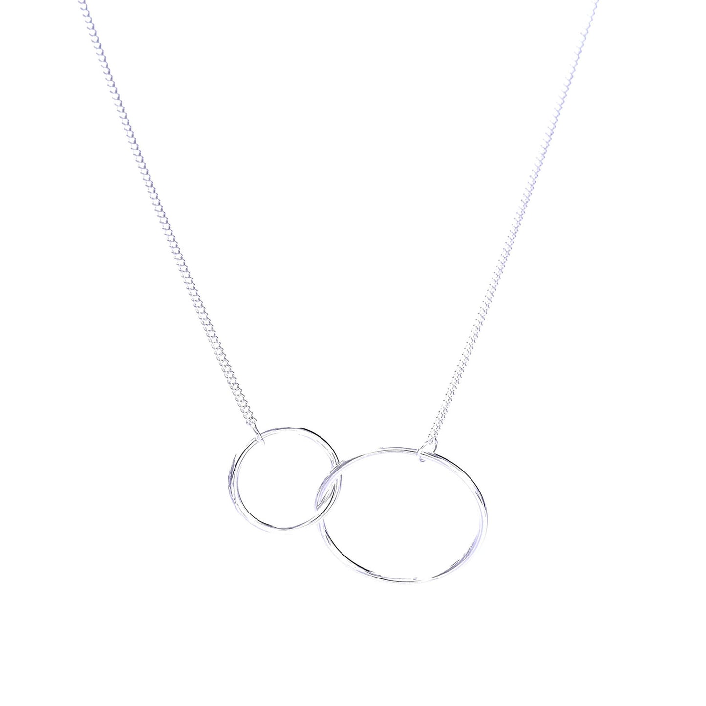 Two Interlocking Double Circle Pendant Minimalist