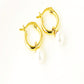 Freshwater Pearl Drop Hoop Earrings