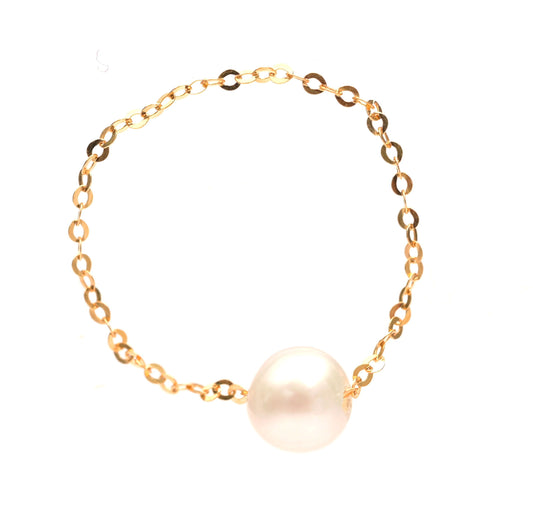 Designer Chain Rings With Fresh Pearl