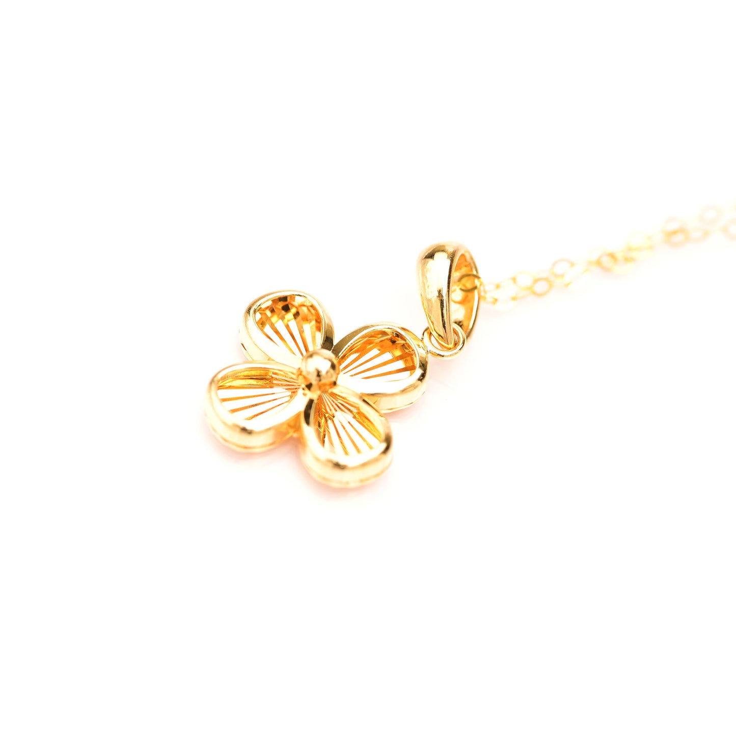 Four-Leaf Clove Shaded Heavier Necklace & Pendant