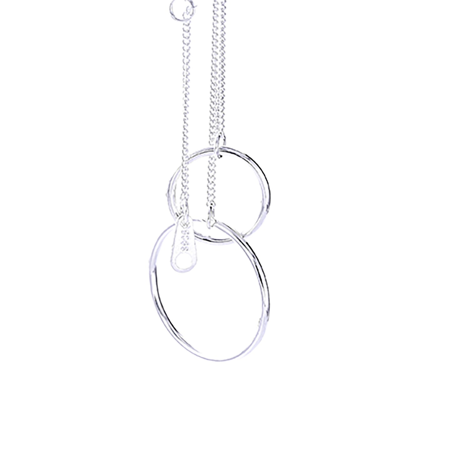 Two Interlocking Double Circle Pendant Minimalist