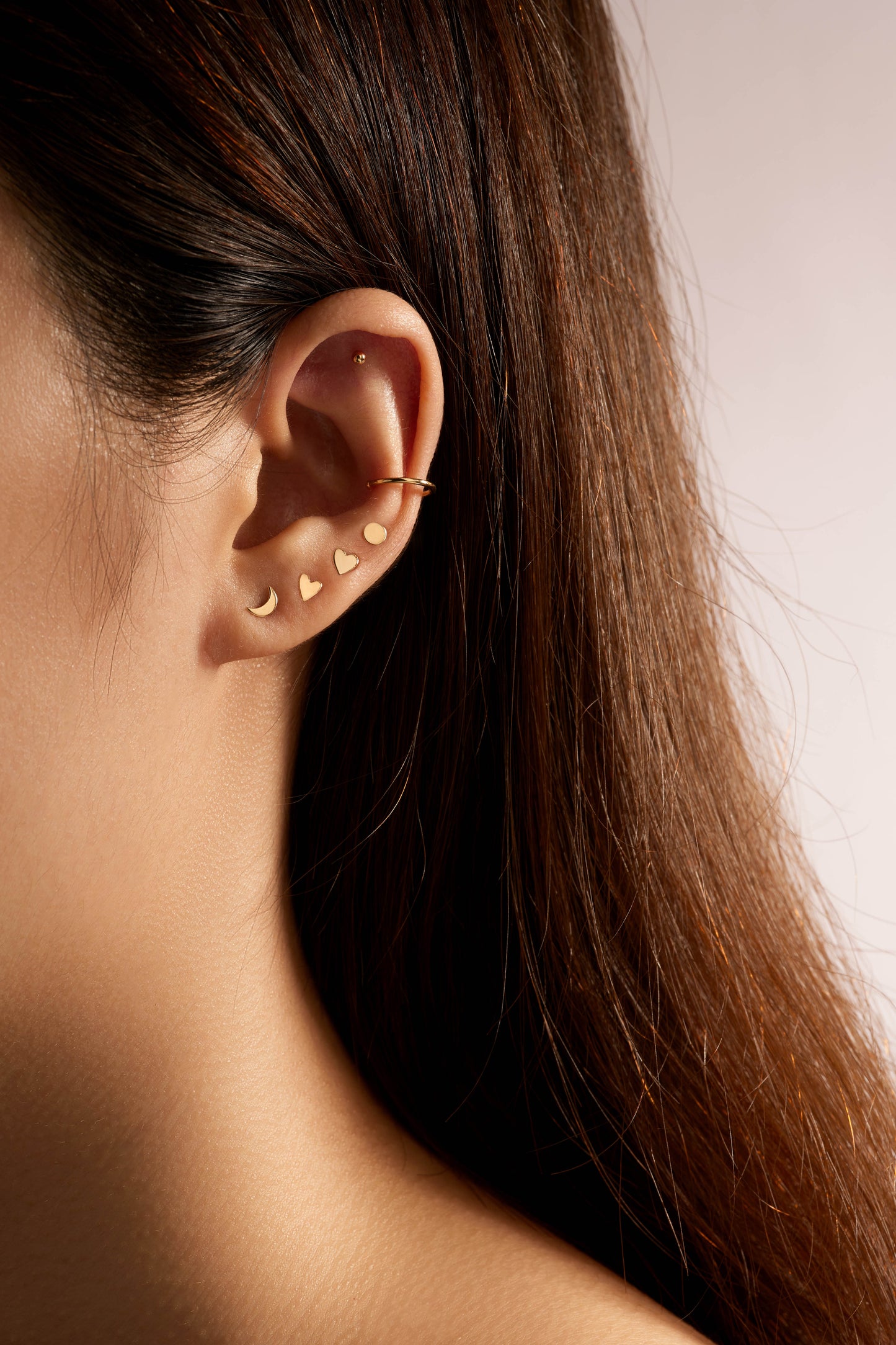 Minimal Solid Gold Earring