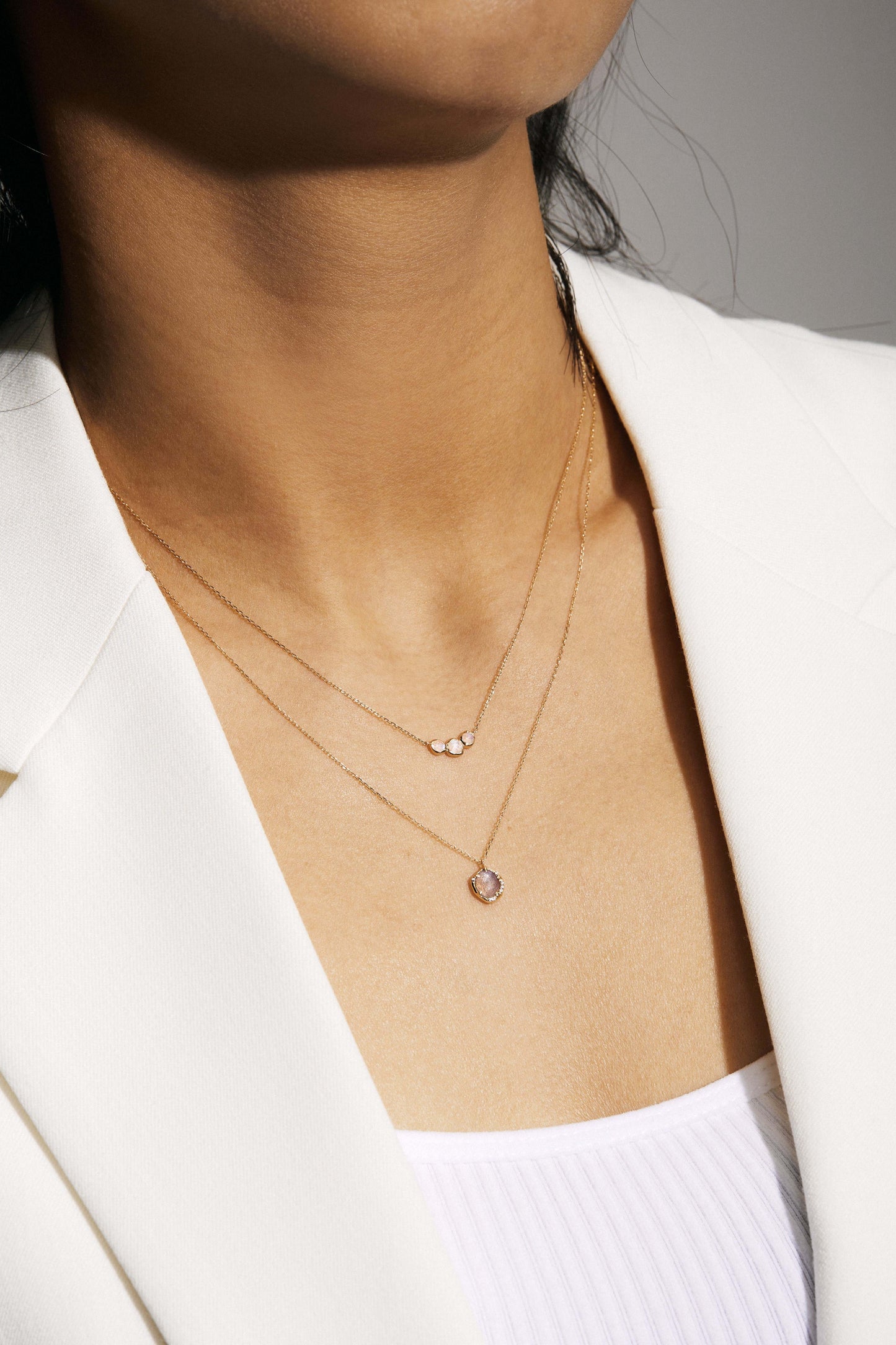 Moonstone Geometric Necklace